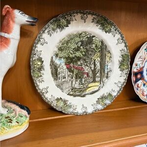 Vintage English Johnson Brothers Ironstone Plate - The Village Street